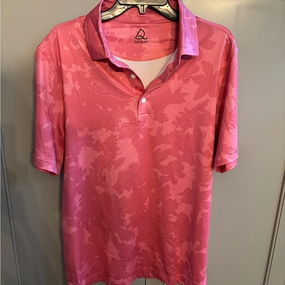 Deolax Men's Pink Polo Golf Shirt sz lg - Picture 1 of 4